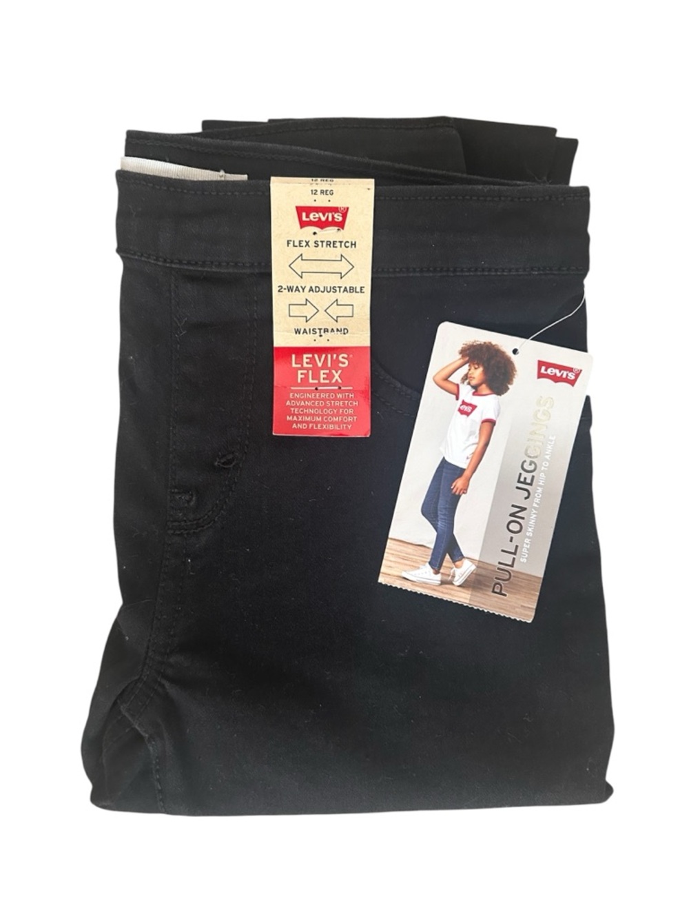 Levi's Girls Black Flex Stretch Pull-On Jeggings
